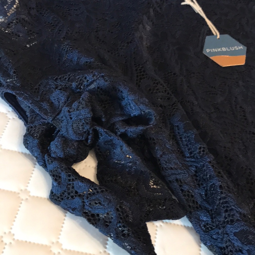 Pink Blush Maternity size Medium navy lace dress - Picture 6 of 7